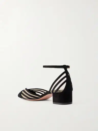 Aquazzura Alana 35 Suede-trimmed Mesh Pumps | Thumbnail 3
