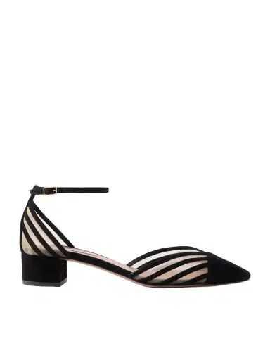 Aquazzura Alana 35 Suede-trimmed Mesh Pumps | Thumbnail 1