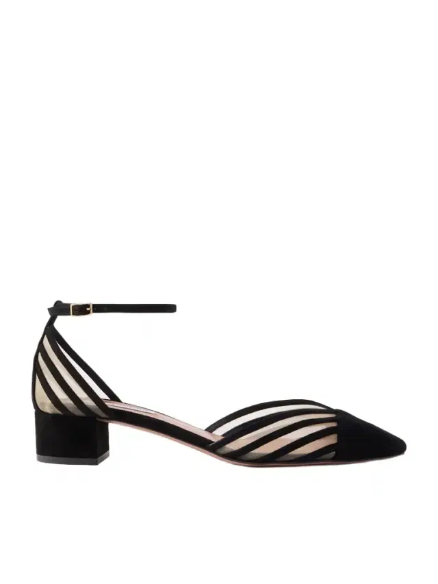 Alana 35 Suede-trimmed Mesh Pumps