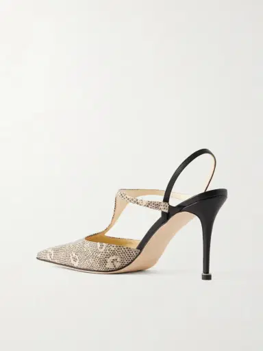 Manolo Blahnik Titon 90 Lizard-effect Leather Slingback Pumps | Thumbnail 3
