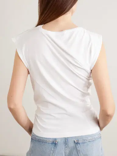 AGOLDE Beth Draped Organic-cotton Jersey T-shirt | Thumbnail 3
