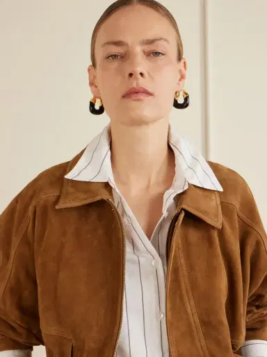 Lizzie Fortunato Gold-plated Resin Hoop Earrings | Thumbnail 2