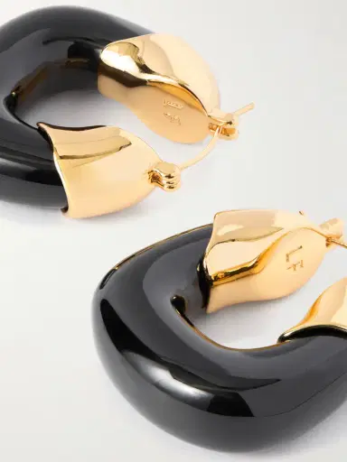 Lizzie Fortunato Gold-plated Resin Hoop Earrings | Thumbnail 3