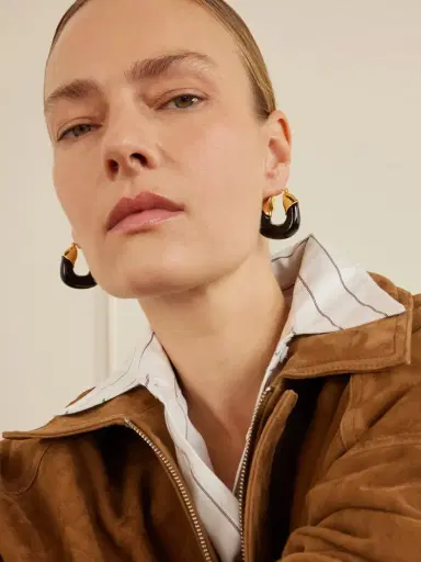 Lizzie Fortunato Gold-plated Resin Hoop Earrings | Thumbnail 4