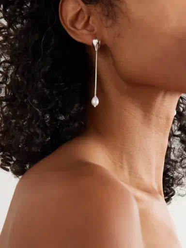 Loren Stewart Remier Sterling Silver Pearl Earrings | Thumbnail 2