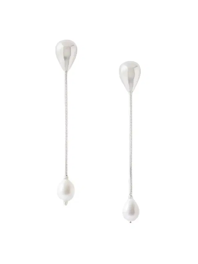 Remier Sterling Silver Pearl Earrings
