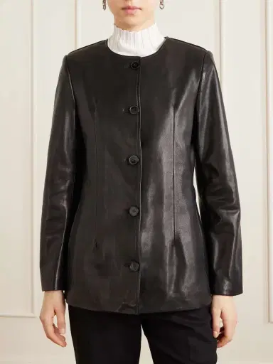 Nour Hammour Maud Paneled Leather Jacket | Thumbnail 3 Nour Hammour Maud Paneled Leather Jacket | Thumbnail 3