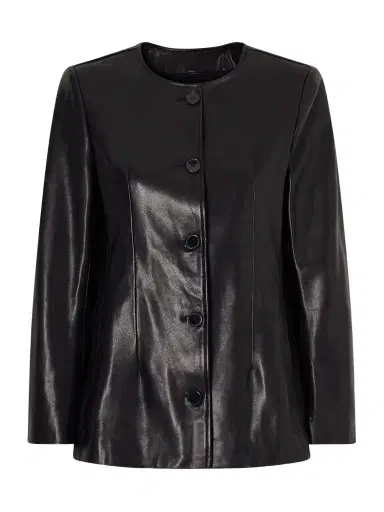 Nour Hammour Maud Paneled Leather Jacket | Thumbnail 1 Nour Hammour Maud Paneled Leather Jacket | Thumbnail 1