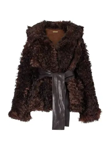 Nour Hammour Noa Belted Shearling Coat | Thumbnail 1