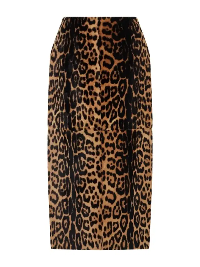 Elyse Leopard-print Shearling Skirt