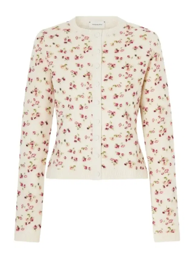 Floral-print Wool, Silk And Cashmere-blend Cardigan