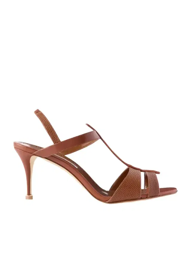 Retauxlo 70 Lizard-effect Leather Slingback Sandals