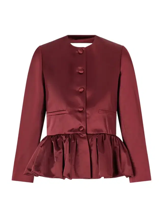 Cotton-blend Duchesse-satin Peplum Blazer