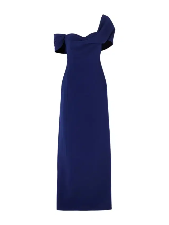 Draped Off-the-shoulder Crepe Gown