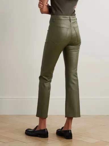 Joseph Duke Cropped Leather Flared Pants | Thumbnail 3