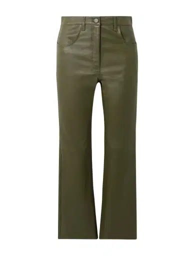 Joseph Duke Cropped Leather Flared Pants | Thumbnail 1