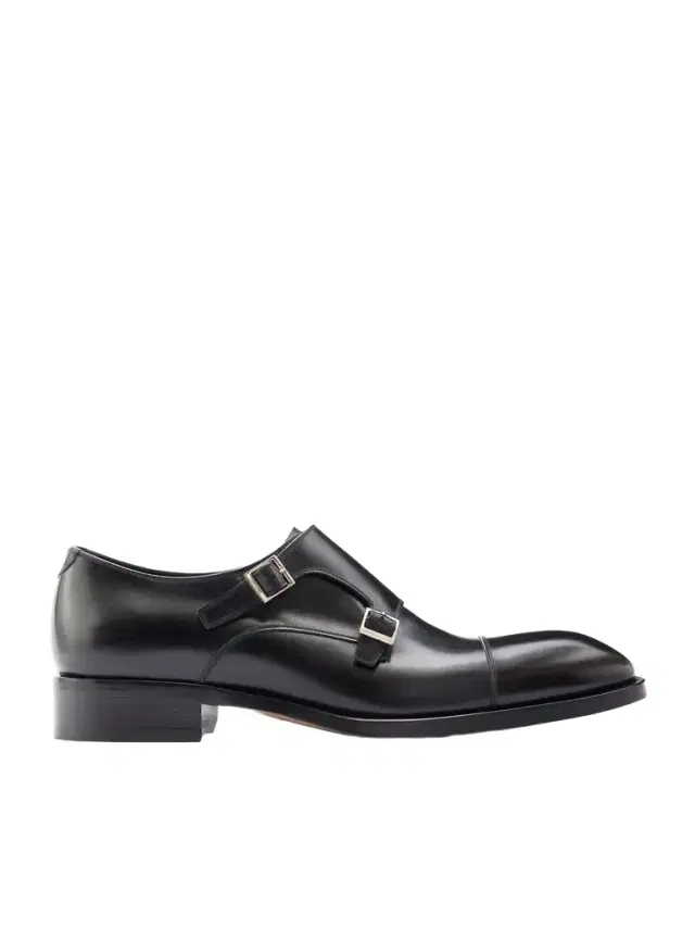 Tom Ford Elkan Leather Monk-Strap Shoes - Men