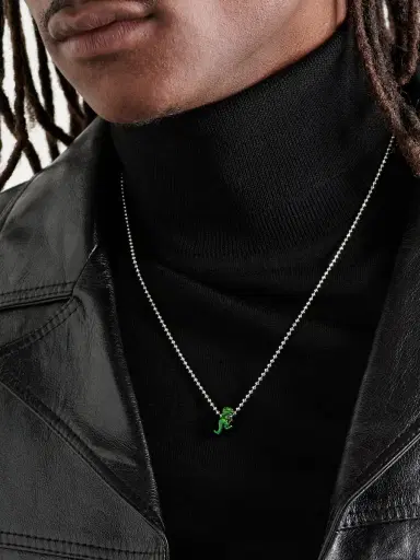 Greg Yuna T-Rex 14-Karat White Gold and Enamel Pendant - Men | Thumbnail 2 Greg Yuna T-Rex 14-Karat White Gold and Enamel Pendant - Men | Thumbnail 2