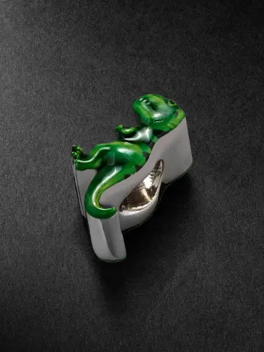 Greg Yuna T-Rex 14-Karat White Gold and Enamel Pendant - Men | Thumbnail 3 Greg Yuna T-Rex 14-Karat White Gold and Enamel Pendant - Men | Thumbnail 3