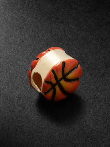 Greg Yuna Basketball 14-Karat White Gold and Enamel Pendant - Men | Thumbnail 3 Greg Yuna Basketball 14-Karat White Gold and Enamel Pendant - Men | Thumbnail 3