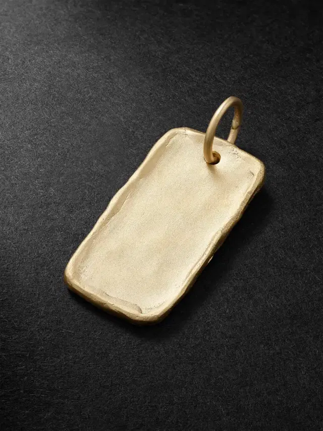 Textured 14-Karat Gold Pendant - Men