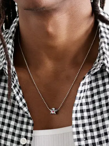 Greg Yuna Ghost 14-Karat White Gold and Enamel Pendant - Men | Thumbnail 2