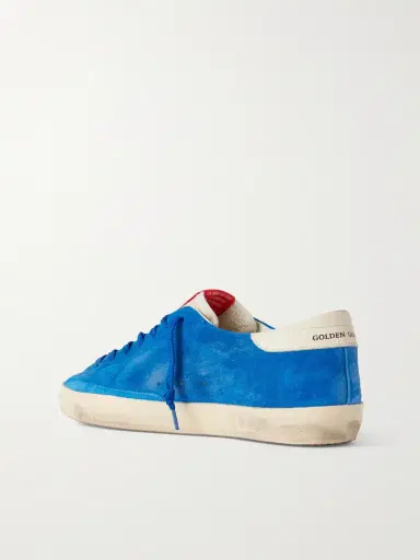 Golden Goose Super-Star Distressed Leather-Trimmed Suede Sneakers - Men | Thumbnail 4