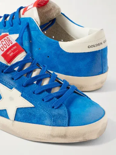 Golden Goose Super-Star Distressed Leather-Trimmed Suede Sneakers - Men | Thumbnail 5