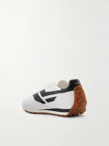 Tom Ford Mick Leather-Trimmed Suede and Mesh Sneakers - Men | Thumbnail 4