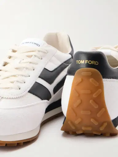 Tom Ford Mick Leather-Trimmed Suede and Mesh Sneakers - Men | Thumbnail 5