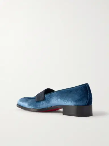 Christian Louboutin O Louvre Grosgrain-Trimmed Velvet Loafers - Men | Thumbnail 4 Christian Louboutin O Louvre Grosgrain-Trimmed Velvet Loafers - Men | Thumbnail 4