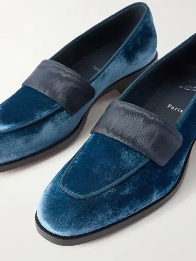 Christian Louboutin O Louvre Grosgrain-Trimmed Velvet Loafers - Men | Thumbnail 5 Christian Louboutin O Louvre Grosgrain-Trimmed Velvet Loafers - Men | Thumbnail 5