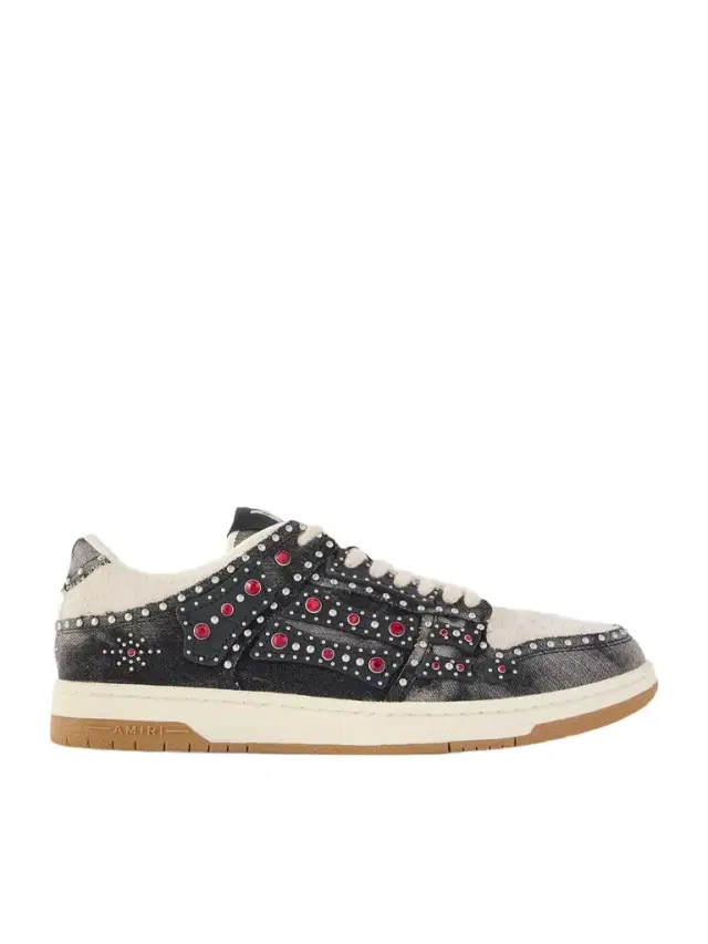 AMIRI Skel-Top Suede-Trimmed Studded Appliquéd Denim Sneakers - Men