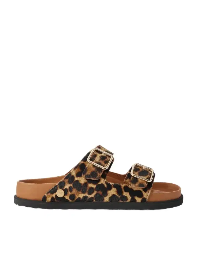 Birkenstock 1774 Arizona Leopard-Print Calf Hair Sandals - Men
