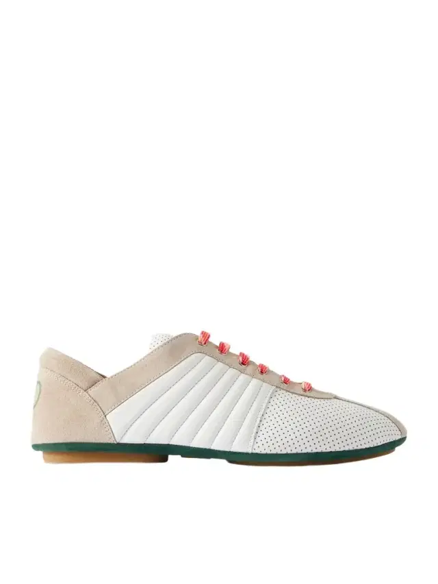 Valentino Garavani Suede-Trimmed Perforated Leather Sneakers - Men