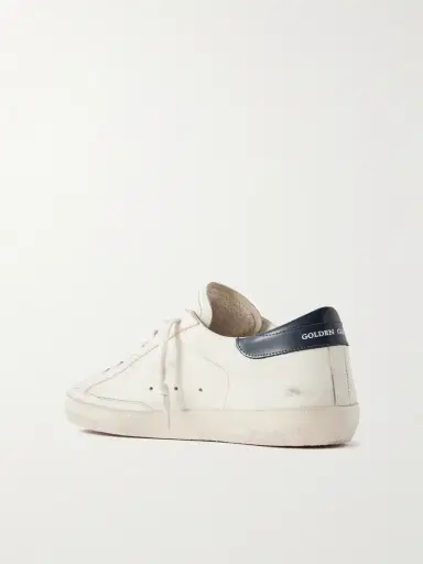 Golden Goose Super-Star Distressed Glossed-Trimmed Leather Sneakers - Men | Thumbnail 4 Golden Goose Super-Star Distressed Glossed-Trimmed Leather Sneakers - Men | Thumbnail 4