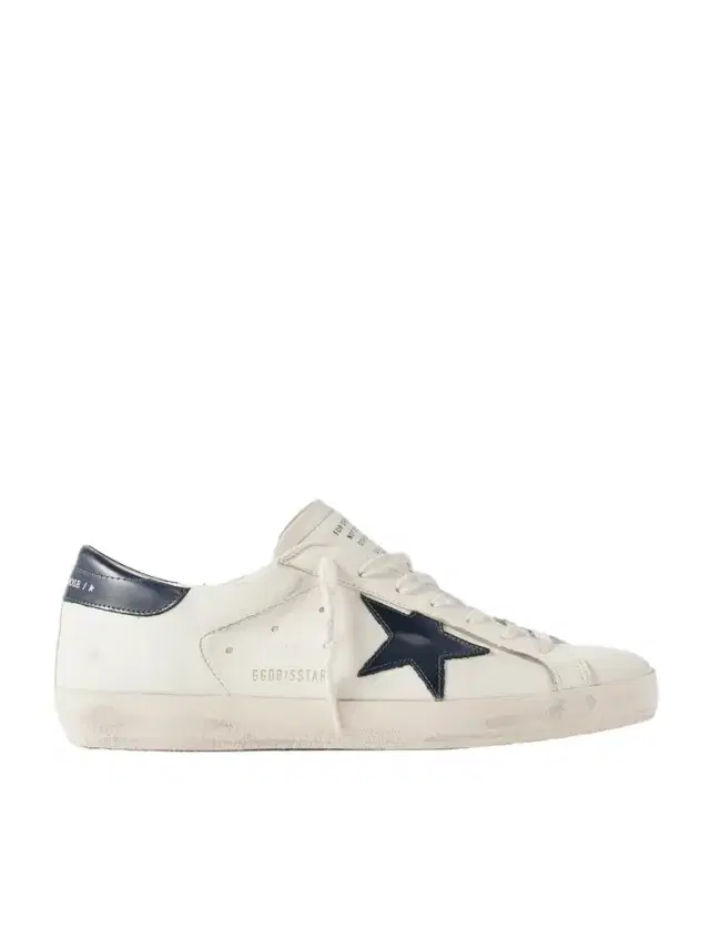 Golden Goose Super-Star Distressed Glossed-Trimmed Leather Sneakers - Men