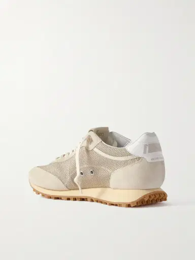 Golden Goose Marathon Distressed Suede-Trimmed Printed Mesh Sneakers - Men | Thumbnail 4