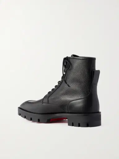 Christian Louboutin Caracolo Lion Smooth and Full-Grain Leather Lace-Up Boots - Men | Thumbnail 4 Christian Louboutin Caracolo Lion Smooth and Full-Grain Leather Lace-Up Boots - Men | Thumbnail 4