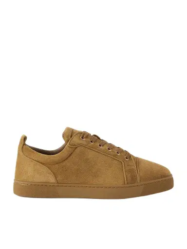 Christian Louboutin Louis Junior Grosgrain-Trimmed Suede Sneakers - Men | Thumbnail 1 Christian Louboutin Louis Junior Grosgrain-Trimmed Suede Sneakers - Men | Thumbnail 1