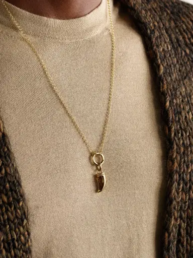 Foundrae La Loba Claw 18-Karat Gold Citrine Pendant - Men | Thumbnail 2