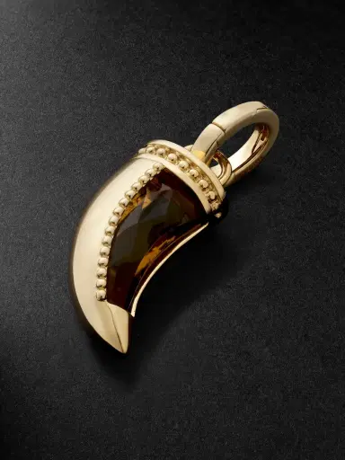 Foundrae La Loba Claw 18-Karat Gold Citrine Pendant - Men | Thumbnail 3