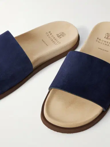 Brunello Cucinelli Suede Slides - Men | Thumbnail 4