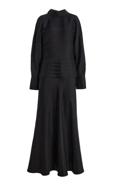Róhe Silk Tuxedo Maxi Dress | Thumbnail 1