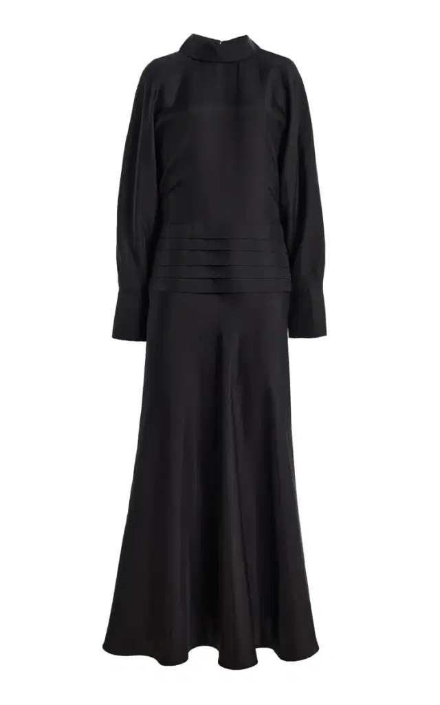 Róhe Silk Tuxedo Maxi Dress