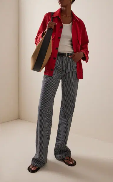 Nili Lotan Celia Striped Rigid Mid-Rise Flare Jean | Thumbnail 2