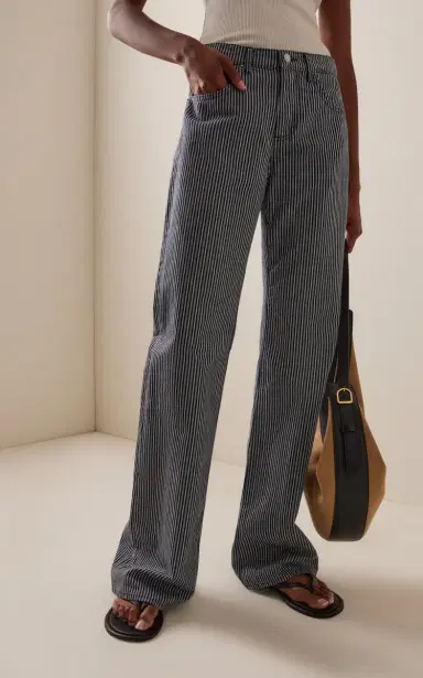 Nili Lotan Celia Striped Rigid Mid-Rise Flare Jean | Thumbnail 3