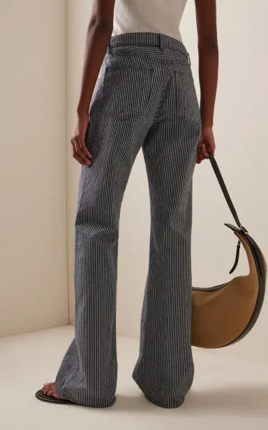 Nili Lotan Celia Striped Rigid Mid-Rise Flare Jean | Thumbnail 4