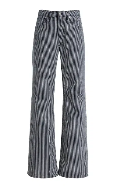 Nili Lotan Celia Striped Rigid Mid-Rise Flare Jean | Thumbnail 1