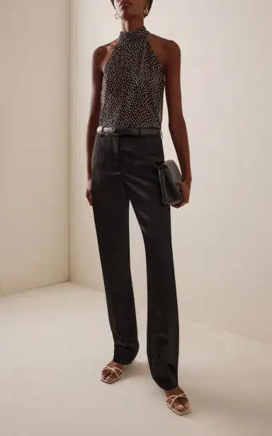 Nili Lotan Alla Dotted Silk Halter Top | Thumbnail 3 Nili Lotan Alla Dotted Silk Halter Top | Thumbnail 3